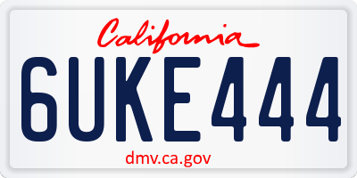 CA license plate 6UKE444