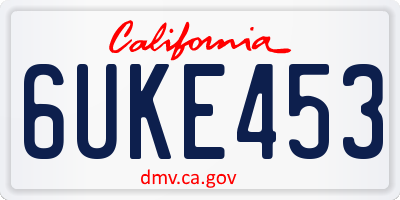 CA license plate 6UKE453
