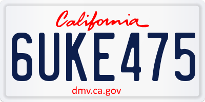 CA license plate 6UKE475