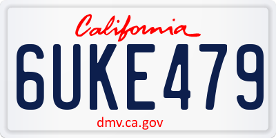 CA license plate 6UKE479