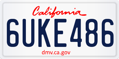 CA license plate 6UKE486