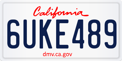 CA license plate 6UKE489