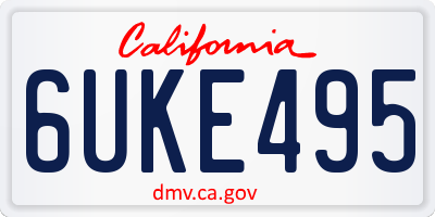 CA license plate 6UKE495