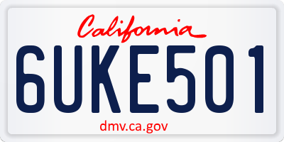 CA license plate 6UKE501