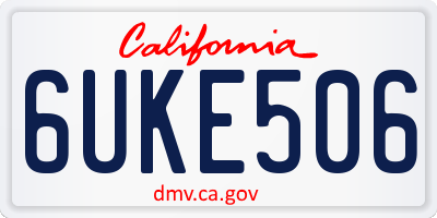 CA license plate 6UKE506