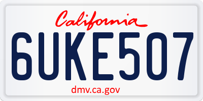 CA license plate 6UKE507