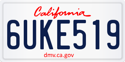 CA license plate 6UKE519