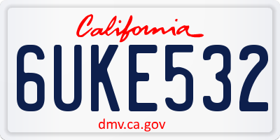 CA license plate 6UKE532