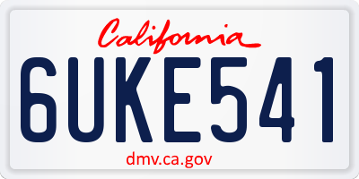 CA license plate 6UKE541