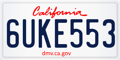 CA license plate 6UKE553
