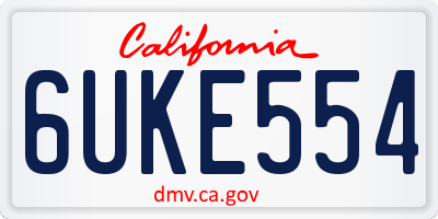 CA license plate 6UKE554