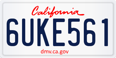 CA license plate 6UKE561