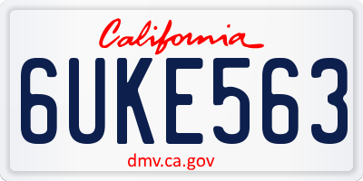 CA license plate 6UKE563