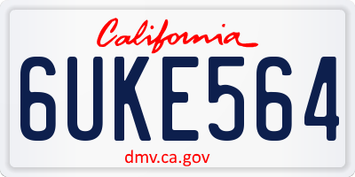 CA license plate 6UKE564