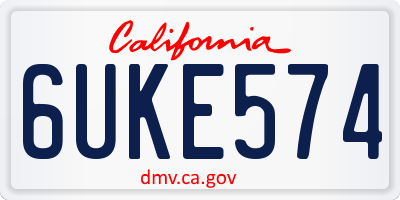 CA license plate 6UKE574