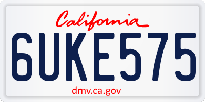 CA license plate 6UKE575