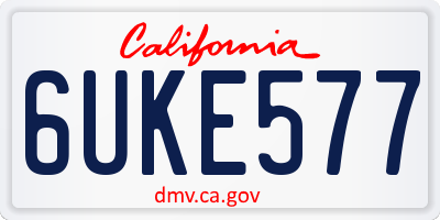 CA license plate 6UKE577