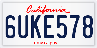 CA license plate 6UKE578