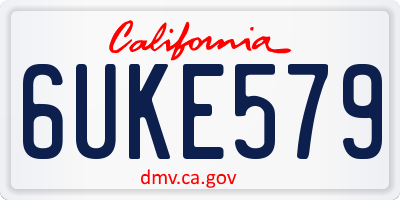 CA license plate 6UKE579