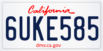 CA license plate 6UKE585