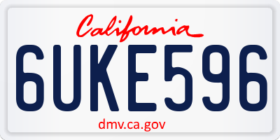 CA license plate 6UKE596