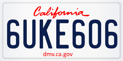 CA license plate 6UKE606