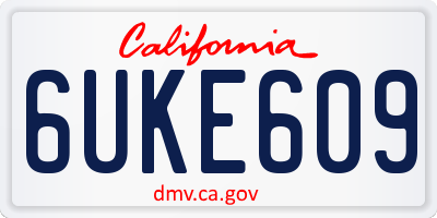 CA license plate 6UKE609