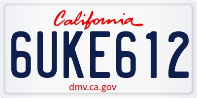 CA license plate 6UKE612