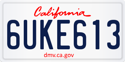 CA license plate 6UKE613