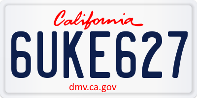 CA license plate 6UKE627