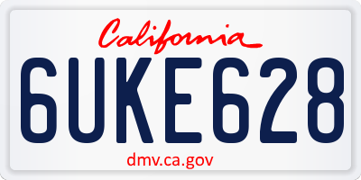 CA license plate 6UKE628