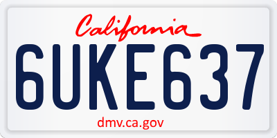 CA license plate 6UKE637