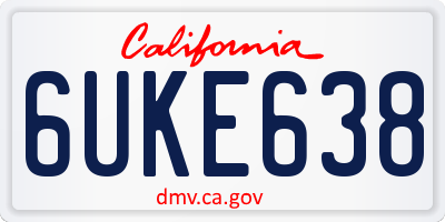 CA license plate 6UKE638