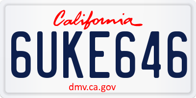 CA license plate 6UKE646