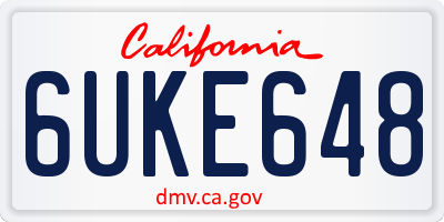 CA license plate 6UKE648