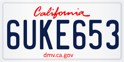 CA license plate 6UKE653