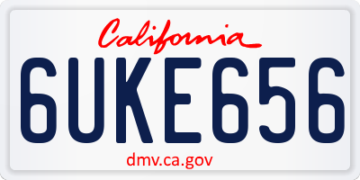 CA license plate 6UKE656