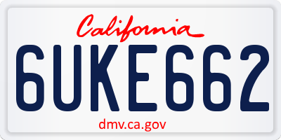 CA license plate 6UKE662