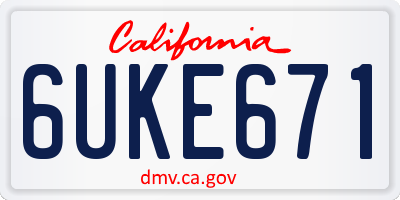 CA license plate 6UKE671