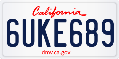 CA license plate 6UKE689