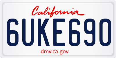 CA license plate 6UKE690
