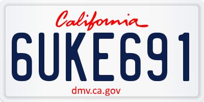 CA license plate 6UKE691