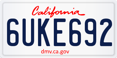 CA license plate 6UKE692