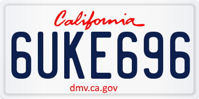 CA license plate 6UKE696