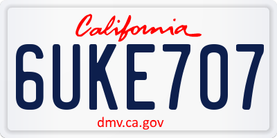 CA license plate 6UKE707