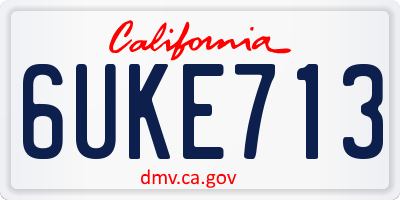 CA license plate 6UKE713