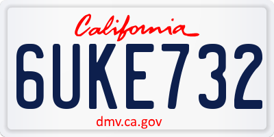 CA license plate 6UKE732