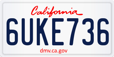 CA license plate 6UKE736