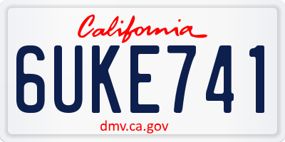CA license plate 6UKE741