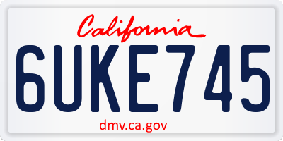 CA license plate 6UKE745